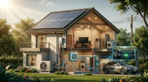 Visualisierung der intelligenten Stromverteilung im Smart Home